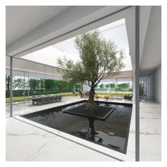 A rendering of 'Koba House', a country home by the Sabarmati. The design is about big white spaces framing expansive views, a house where light will be the showstopper.
