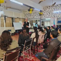 We also focus on professional development. This is a workshop on teamwork and ownership led by corporate trainer Mr. Praveen Narang, designed to equip our trainers with essential business skills.