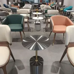 Another view of our showroom floor, filled with high-quality, premium chairs and coffee tables ready for you to choose from. We cater to both individual buyers and bulk orders for architects.