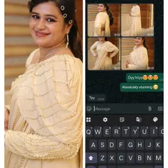 Neelam looked like royalty in this pearl-detailed ivory lehenga. We are so grateful she trusted us with her design and loved the final result!