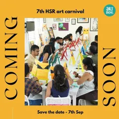 Coming soon! A poster announcing the 7th HSR Art Carnival. Save the date for a full day of color, creativity, and community.