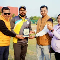 Honored to receive an award during one of our cricket matches. It's always rewarding when hard work and performance are recognized, both on and off the field.