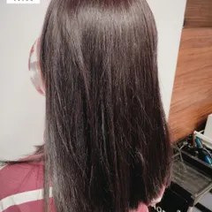 A back view of the deep mahogany global color, showing the evenness and shine of the application. A single, well-executed color can make the hair look incredibly healthy and polished.