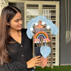 I absolutely love how this custom dreamcatcher for 'Abizar' turned out. We can personalize these with any name and color scheme, making them a perfect gift or a beautiful piece of decor for your own home.