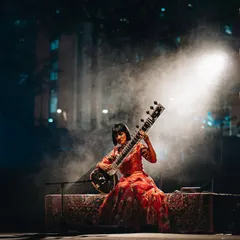 Anoushka Shankar, captured in a moment of quiet intensity during her 'Chapters' tour. This image showcases our versatility, moving from high-energy rock to producing intimate, atmospheric concerts for world-renowned classical and fusion artists.