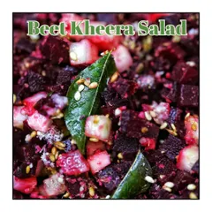 A colourful and earthy Beet Kheera Salad. The combination of beetroot and cucumber creates a salad that is both healthy and delicious, a key part of my balanced meals.