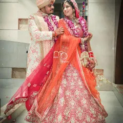 A full-length portrait of the couple in their stunning wedding outfits. I make sure to capture these classic shots that you will cherish for a lifetime, showcasing your complete bridal and groom look.