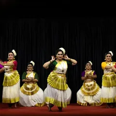A dynamic scene from "Ashtalakshmi," showcasing the intricate group choreography and traditional costumes that are a hallmark of our productions.