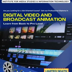 A look at our professional diploma in Digital Video and Broadcast Animation. This course takes you from basic to pro level, covering editing, animation, and visual storytelling with industry-standard software.