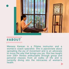 A little bit about my background. I'm an advocate for moving in a way that brings you joy and have taught over 200 fitness enthusiasts. My passion lies in diving into the intricacies of women's health to better serve you.