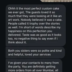 "Ohhh it the most perfect custom cake we ever got...Taste was as good as it looks too." This detailed feedback for our Navy retirement cake means the world to us.