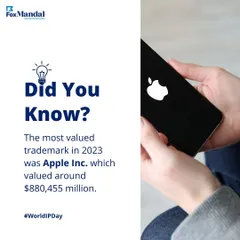 Did you know the Apple Inc. trademark was valued at over $880 billion in 2023? This graphic is part of our IP trivia series, designed to highlight the immense value that strong trademark protection can create for a business.