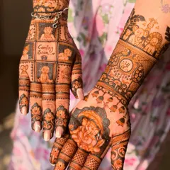 Celebrating a new beginning with a special baby shower mehendi. I love adding cute details like baby announcements, tiny footprints, and cradles to make it extra memorable for the mom-to-be.