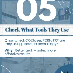 When choosing a dermatologist, always ask what tools they use. Updated technology like Q-switched lasers, Fractional CO2, PDRN, and PRP is not just about trends. Better tech means safer procedures, more precise treatments, and more effective long-term results for your skin and hair.