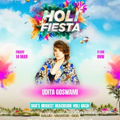 A dedicated artist reveal for the Goa Holi Fiesta, featuring DJ Udita Goswami. I build hype through a phased announcement strategy, keeping the event and its sponsors in the social media conversation for longer.