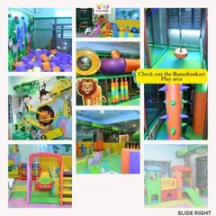 This collage gives you a great overview of the Banashankari play area, featuring the foam pit, climbing structures, toddler zone, and more. There's an adventure in every corner.