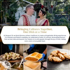 Bringing cultures together, one dish at a time. For this multicultural wedding, we celebrated a fusion of cultures with flavors from across India and beyond, making the event a truly global feast.