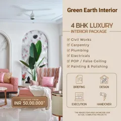 Our 4BHK luxury interior package, starting from ₹50 Lakhs, is for those who want the ultimate in space and style. We provide a complete, hassle-free design and execution service.