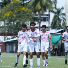 A candid shot of our players enjoying the moment after a successful play.