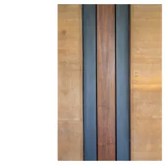 A detail from the Lakeshore house, showing the precise connection between rammed earth, steel, and wood. We believe details make architecture, and the quality of the build, the craft, and the material are the tools that turn a building into art.