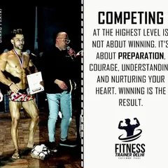 Winning is the result of preparation and courage. This is my client on stage, moments before his victory was announced, a testament to the dedication required to compete at the highest level.
