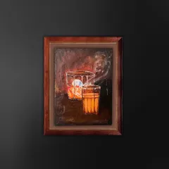 I love painting stories about simple, beautiful connections, like this piece capturing the warmth of whisky and chai. Using a darker palette and focusing on the interplay of light and smoke, I wanted to create a moody, intimate atmosphere. This is an example of the still life commissions I create.