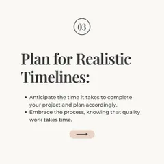 A key principle for any renovation is to plan for realistic timelines. Quality work takes time, and it's important to anticipate the duration of your project and embrace the process without rushing it.