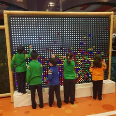 My interactive light wall is a favorite among school groups, encouraging teamwork and sensory play as kids create colorful patterns together.
