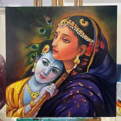 This oil on canvas painting of Yashoda and Krishna is a piece very close to my heart. I focus on capturing the emotion and tenderness in the scene, using the rich texture and blending capabilities of oil paints.