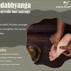 Padabhyanga, our Ayurvedic foot massage, is a therapeutic practice that strengthens the nerves of the feet. It improves circulation, relieves fatigue in the lower limbs, and helps prevent sciatica.
