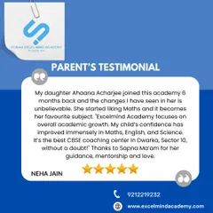 This parent testimonial from Neha Jain highlights the unbelievable change in her daughter Ahaana, who now loves Maths. It speaks to our focus on overall academic growth and confidence building in Maths, English, and Science.