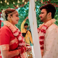 The first look during the Kanyadaan ceremony. This intimate shot captures the couple's expressions as they see each other for the first time as part of the ritual.