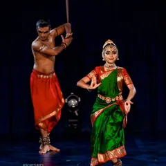 A moment from 'SUTÃ' where I use a prop to symbolize my role as a father. The dance tells the story of Parvati's birth from the perspective of her father, Himavaan.