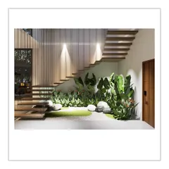 We believe even small corners can be powerful. For the ALTURA project, we created this tranquil indoor garden beneath a floating staircase, transforming a transitional space into a moment of zen and natural beauty.