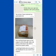 I absolutely love hearing from my clients. This WhatsApp screenshot from a customer in Jaipur shows how my team provided full support via video call to help his electrician install the system. This is the end-to-end support I promise.