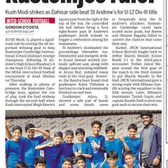 A testament to resilience. Celebrating Khush Modi's journey and his crucial goal that made his school team champions.