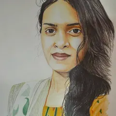 An A3 commission work using color pencils. I focused on the subtle color variations in the skin tone and the pattern of the dupatta to create a soft, realistic portrait.