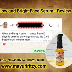 This message made my day. A customer who used my Glow and Bright serum saw a "semma glow" in just 3 days and is already ordering her second bottle. This is the best compliment I can receive.