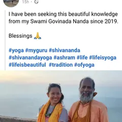 "I have been seeking this beautiful knowledge from my Swami Govindananda since 2019." It is my privilege to guide dedicated seekers on their spiritual path.