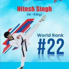 Meet Nitesh Singh, World Rank #22. His dedication and skill place him among the world's best in the M-63kg category, carrying the hopes of a nation.