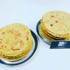 A fresh stack of my Multigrain Theplas. These healthy Indian flatbreads are perfect for any meal and are a great travel-friendly snack. I also make them with methi and other masalas.