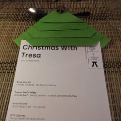 This was the menu from my special "Christmas with Tresa" event. I love creating custom menus for special occasions, featuring a mix of Syrian Christian classics and festive favorites passed down in my family.