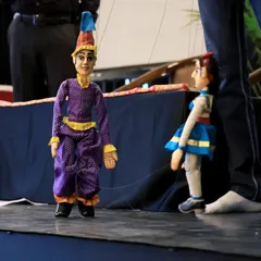 A closer look at the string puppets being presented at our conference. These events are a platform for artists and scholars to exchange knowledge.