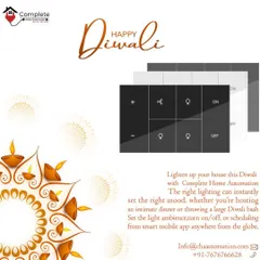 Happy Diwali from our team. Lighten up your house this festival season with our complete home automation, allowing you to set the perfect light ambiance for your celebrations from our smart mobile app.