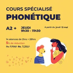 For students familiar with French but struggling with pronunciation, our specialized course on Phonetics is the perfect solution. This workshop is designed for learners at the A2 level and above.