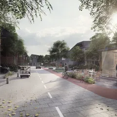 The streetscape of the Kolgaon Masterplan is designed for people, not just cars. We created a low-rise, high-density environment with pedestrian pathways, social greens, and community-focused spaces that connect residents to each other and the outdoors.