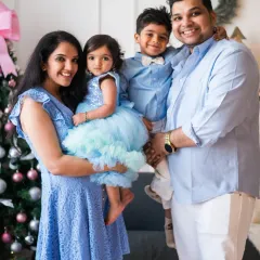 The greatest reward for me is when clients become like family. I first met this wonderful couple for their engagement shoot, and it has been a privilege to document their journey through their wedding and now as a beautiful family of four. This festive studio session captures the pure joy of their growing family.