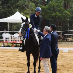 A proud moment as my rider Sanyogeeta and her horse Christy secure second place in the NEC Advance Dressage. This image captures the elegance and partnership that scored them 68.49%.