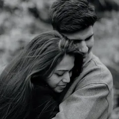 The feeling of home in a hug. This tight black and white close-up from Ladakh focuses purely on the emotion of comfort and love.