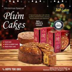 Our signature Christmas special plum cakes, available for order. These traditional fruit cakes are packed with 50% more fruits and cashews for a rich, moist texture.
